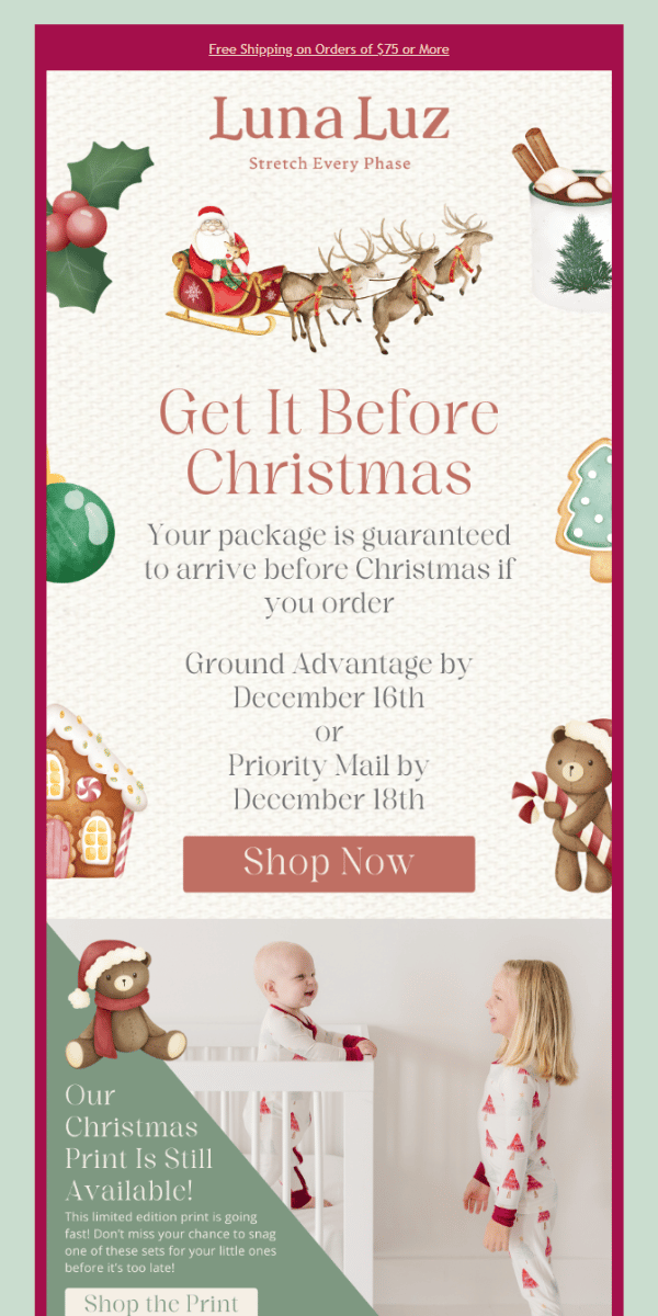 Get It Before Christmas Email Snapshot