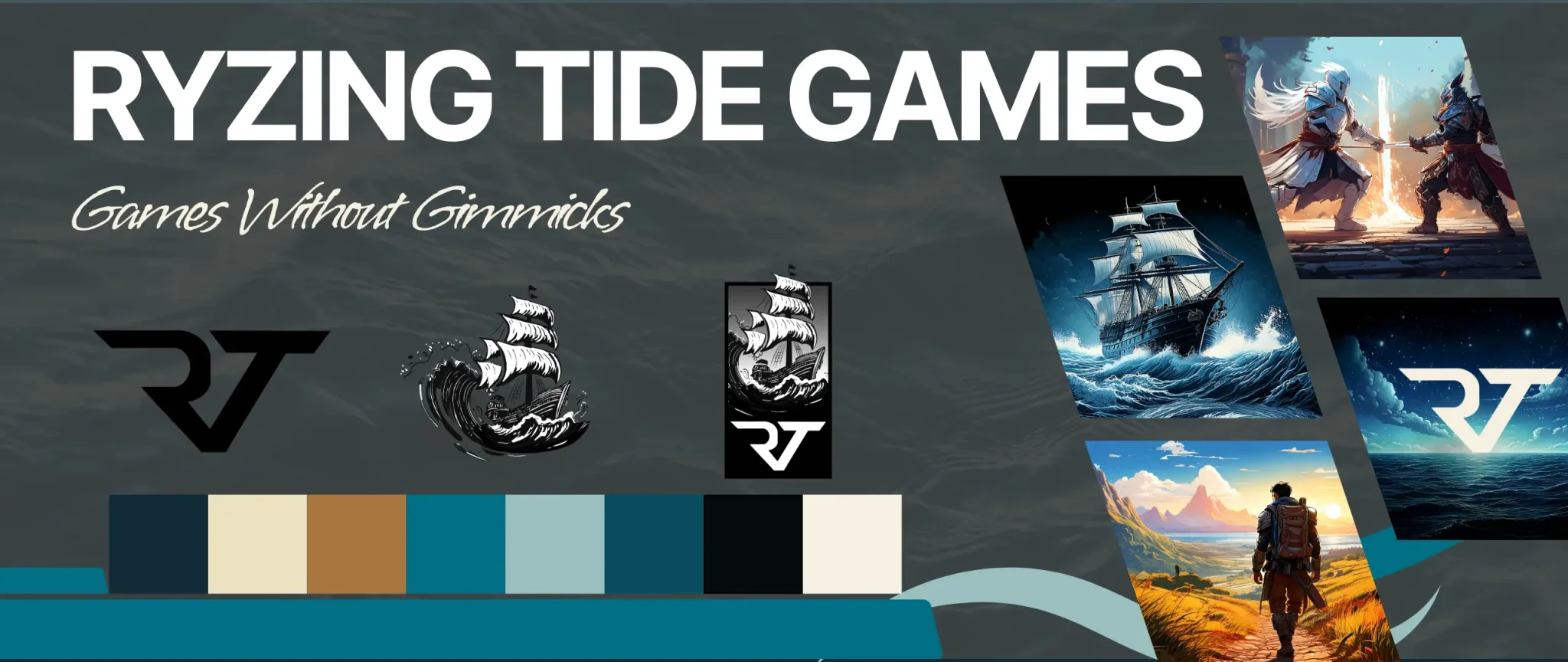 the ryzing tide games branding portfolio